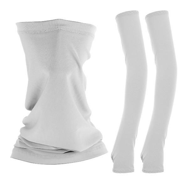 1 Set Urheilukäsivarsihihat Kasvomaski Käsivarsipeitteet UV-Suoja Käsivarsihihat Vaaleanharmaa 39X23CM Light Grey 39X23CM