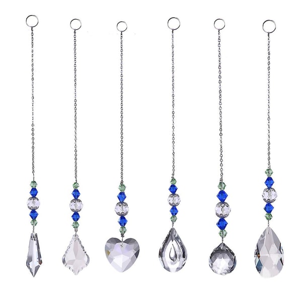 Crystal Daylighter, hängande kristall prisma hängsmycke för bröllop, växter, bilar, fönster, 6-pack