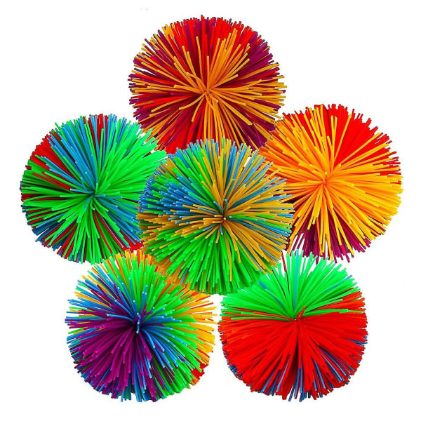 1 set av 10 st 60 mm färgglad trådig boll silikon studsande fluffig jugging boll Stress relief färgglad Färgglad 6X6CM Colorful 6X6CM