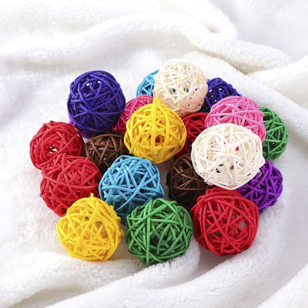 40-pack Rattanbollar, Vickerbollar, Dekorativa Julgransdoftdiffusorer, Hantverksdekorationer för Bröllop, Hotell och Festivaler