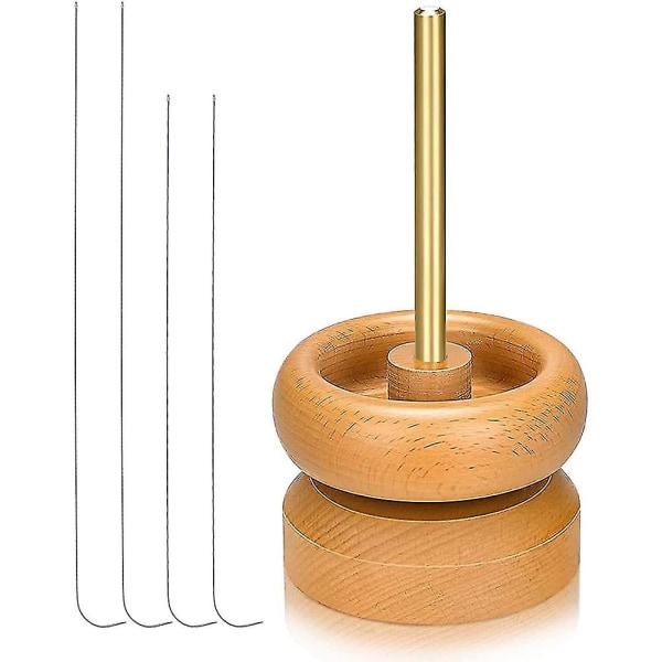 Gør-det-selv-fremstillede perlespindeholder, perlesnurre, med 4 stykker buede nåle.