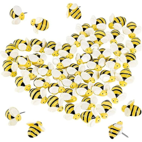 Trycknålar Ritnålar för märkesbilder Hängande anslagstavlakarta 1 låda Bee trycknålar (1 set med 30 st, gul)