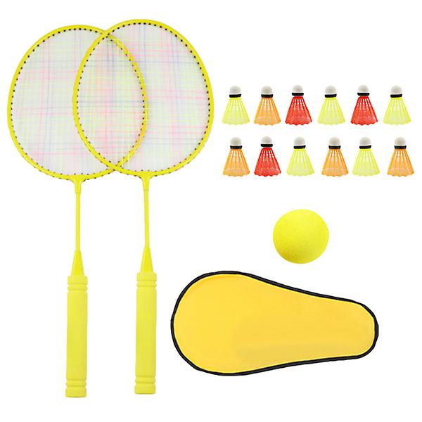 Handtag långa badmintonracketar Set för barn Träningsverktyg Förälder-barn interaktiva racketar (lem 45*23CM