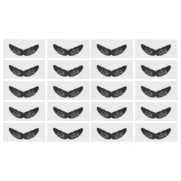 20 st Face Stickers Skägg Mustasch Stickers Nose Wax Spatlar Nose Wax Stickersapplikatorer Nose Hai Black 11x5x0.1cm