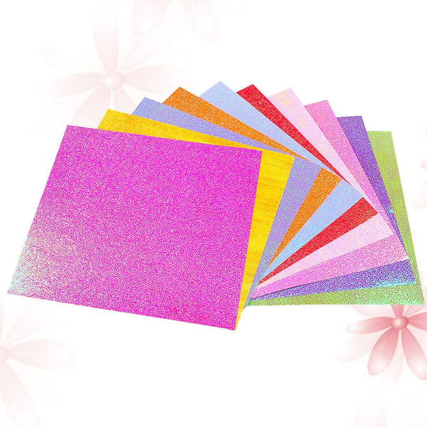 400 st Glitter Cardstock Gör-det-själv Origami-ark Shimmer-papper Glänsande iriserande papper, sorterad färg10X10c Assorted Color 10X10cm