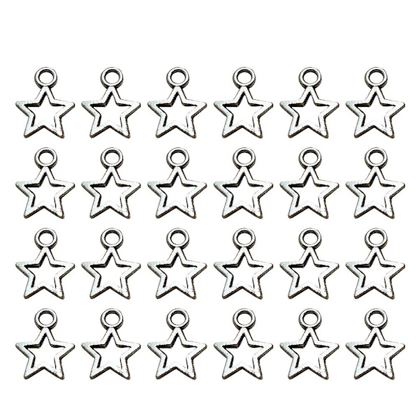 100 kpl Kuun riipus Pentagram-kaulakorun riipuksia Rannekorujen valmistukseen käsityökoruja Rannekorut Charm BracletsSilver1X1.2CM Silver 1X1.2CM