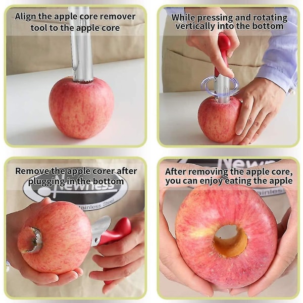 Apple Corer Remover Rostfritt stål Apple or Pear Core Remover Tool