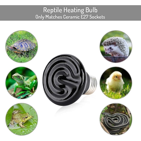 Mini Infrarød Keramisk Varmestråler Pet Lampe Reptil Lys Pære 100w