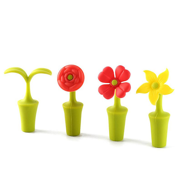 Silikon Vinpropp Kreativ Vinpropp Blomma Silikon Vinpropp (4st)