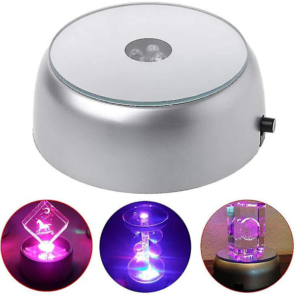 2 stk - Multifarvet LED Lys Rund Lysbase Til Klar Cocktailglas (7cm)