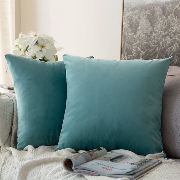 Sæt af 2 Fløjls Pudebetræk Dekorative Sofa Pudebetræk Super Glat Blød Behagelig Dekoration Hjem Stue Soveværelse Til Sofa 65x65cm Rødlig