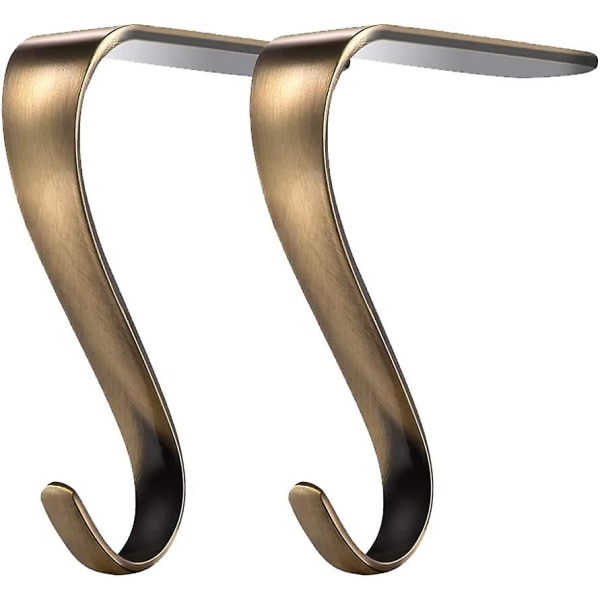 2 kpl Metallista Takka-Suokan Koukku, Takka-Koukku, Joulu-Suokan Koukku, Metalliset Joulu-Suokan Koukut, Takalle, Ovelle, Pöydälle (kulta)
