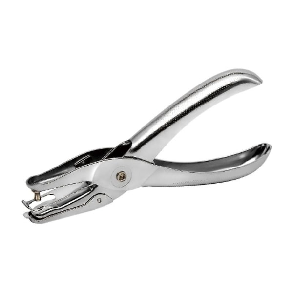 Yksireikäinen rei'itin askartelupaperille, metallinen pyöreä kädessä pidettävä rei'itin tageille, leikekirjoille, askarteluun, kotiin ja toimistoon (1 kpl, hopea)
