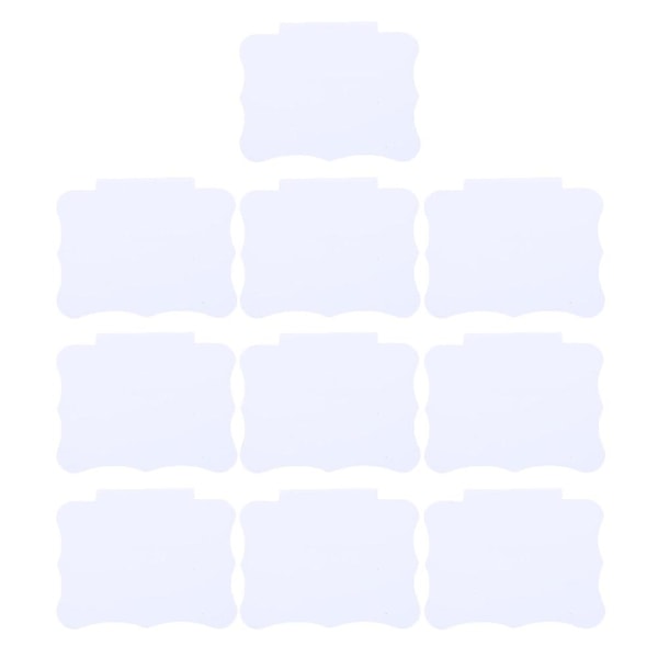 10 st Pappersdisplayställ Korg Etiketter Klipp Plast Etikett Klipp Klipp Vit Skylt Avtagbar Papperskorgsetikett transparent 8.9X6.4CM