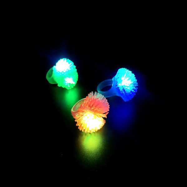 LED Lysende Neon Blinkende Legetøj Gløder i Mørket Festartikler, 10 Finger Ringlys til Fødselsdag, Påske, Karneval Rave Fest, Farve Tilfældig