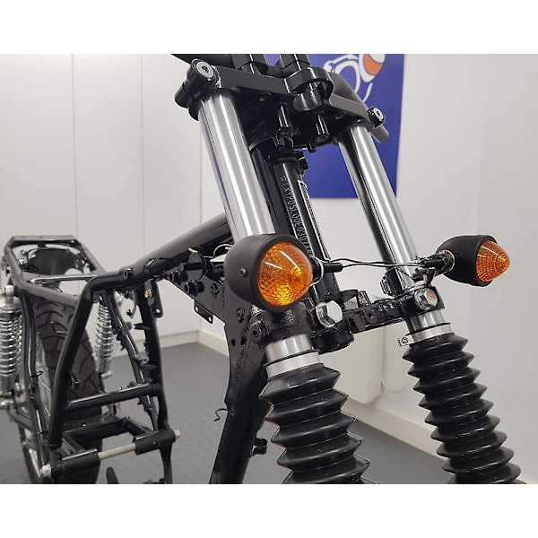 Motorcykel Retro Modifierad Metall Blinkers, Motorcykel Blinkerslampa, 12v Modifierad Universal Blinkersen Är 2 Ledningar, En Positiv A