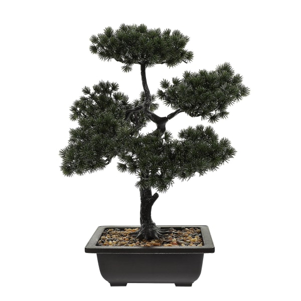 Store Røde Ornamenter Kunstig Fyr Bonsai Kunstige Planter Dekoration Falske Faux Træer Mørkegrøn 43X23CM Dark Green 43X23CM