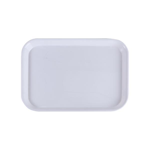 Rektangulär Serveringsbricka i Plast, Icke-Livsmedel, Multifunktionell Melamin Frukt Bröd Kakbricka för Kök Restaurang (vit)Vit White