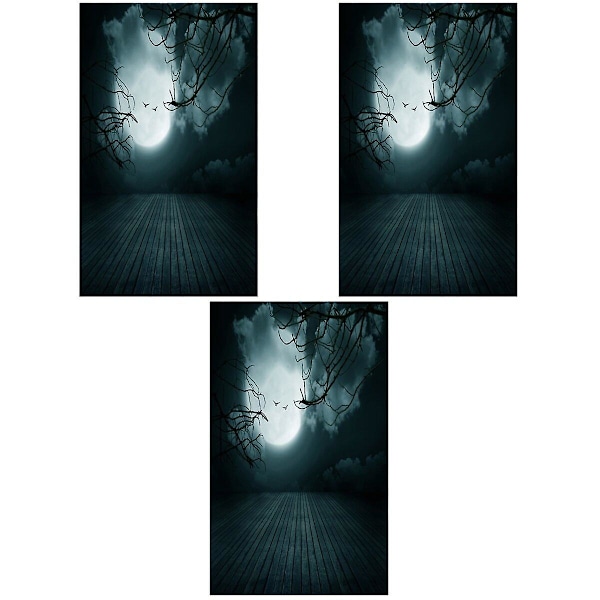 3 kpl 90x150cm 3D Halloween-pelottava tausta Realistinen kauhuaiheinen tausta juhliin valokuvausta varten 3pcs