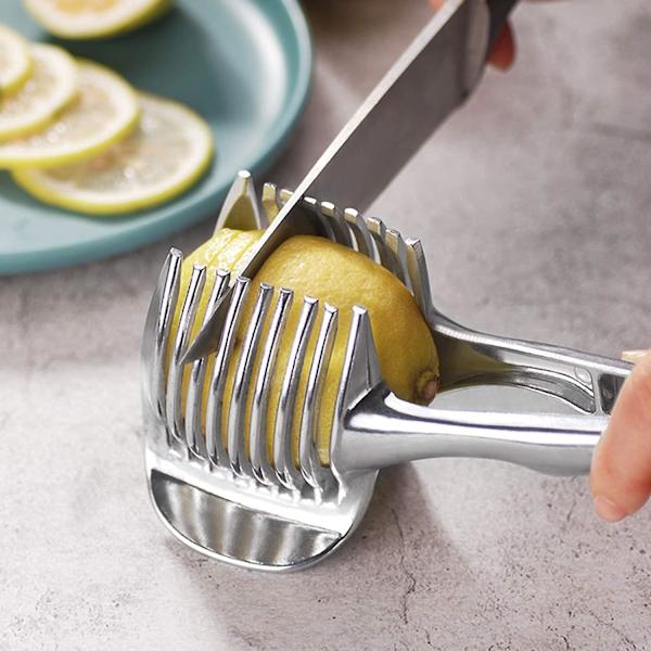 Leikkuripihdit Tomatinleikkaaja Avustaja Pitkällä Kahvalla Hedelmäpidike Tasaisesti Pyöreä Alumiiniseos Helppo Viipalointi Kiivin Vihannekset Työkalut Keittiö C