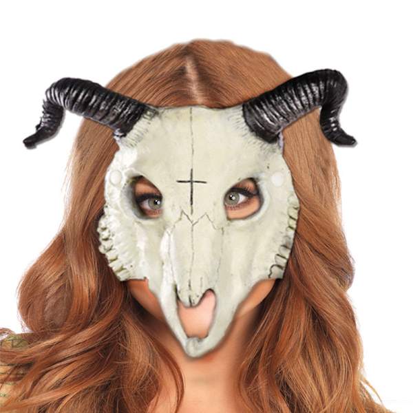 Halloween get-up getmask, (Vit, medelstorlek), 3D realistisk, mjuk och bekväm