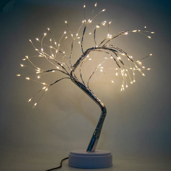 LED Firefly Tree Lights | Bonsai - soverom, bordplate, bordlampe dekorasjon | Trykk på bryter | DIY justerbare grener | Hjemmefest