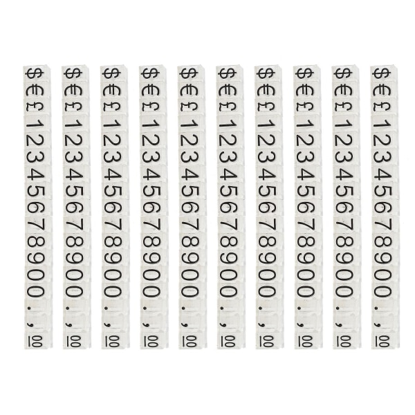 10 stk. Digital Display Board Shopping Mall Forbrugsvarer Reklame Nummer Etiket Skilt Mini Nummer Prisfastsættelse Transparent 7X0.5CM