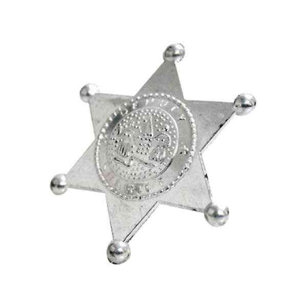 10 kpl Merkki Cosplay-asuja Tarvikkeet Poliisi Tarvikkeet Opettavat Leikkikalut Lapsille (kuusikulmainen tähti) Silver