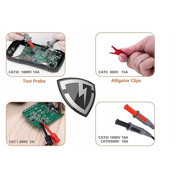 Universal Multimeter Tillbehör Silikonkabel Extra Spets Sonda Penna Kabel Testkabel Extra Fin 8-pack