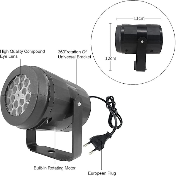 Jouluprojektorilaite, Led-projektorilamppu, Led-projektiolamppu, Kiertävä lumihiutaleprojektorilaite, Lumprojektorilaite, Lumilamppu kodin sisustukseen, Joulujuhliin
