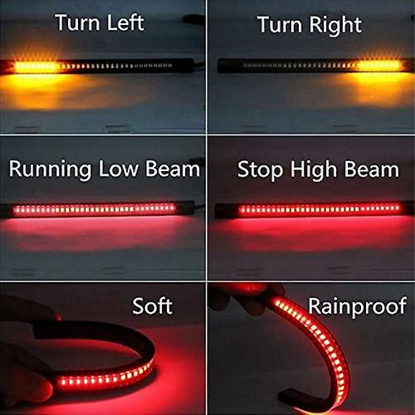 48 LED Stopplys för Motorcykel Bil Cykel Blinkers Ljusremsa 12v