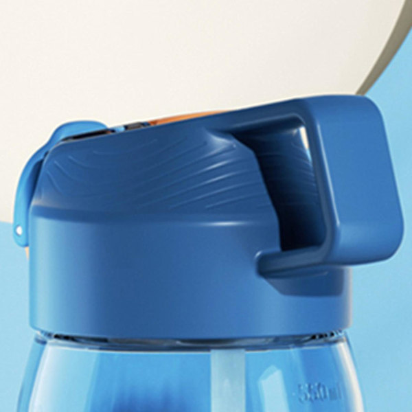 2 st 550 ml Vattenflaska med Sugrör Läckagesäker Kompatibel med Barn, BPA-fri Hållbar Plast Dricksflaska, Blå
