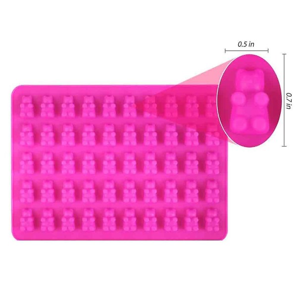 Silikonform 50 med Gummy Bear Isbitform med Drypper Sæt Formfremstilling Sød Gave til Dine Børn Pink Pink