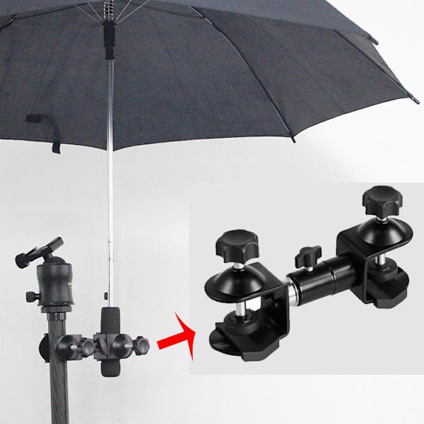 Metall Tripod Paraplyhållare, Utomhuskamera Tripod Paraplyhållare Metallklämma Fäste Stativklämma Fototillbehör (Metallklämma)