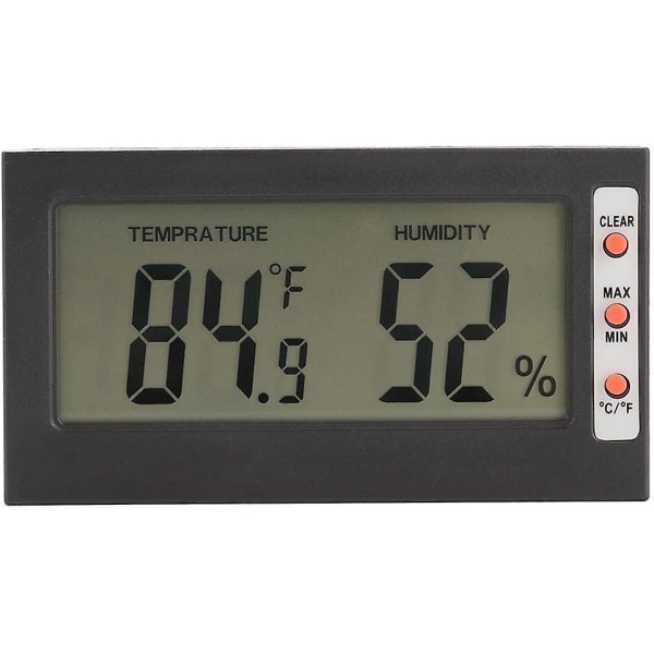 Digital LCD Hygrometer Inomhus Termometer Multifunktionell Monitor Temperatur Luftfuktighetsmätare Monitor För Kontor Sovrum Vardagsrum Växthus Odling (1st