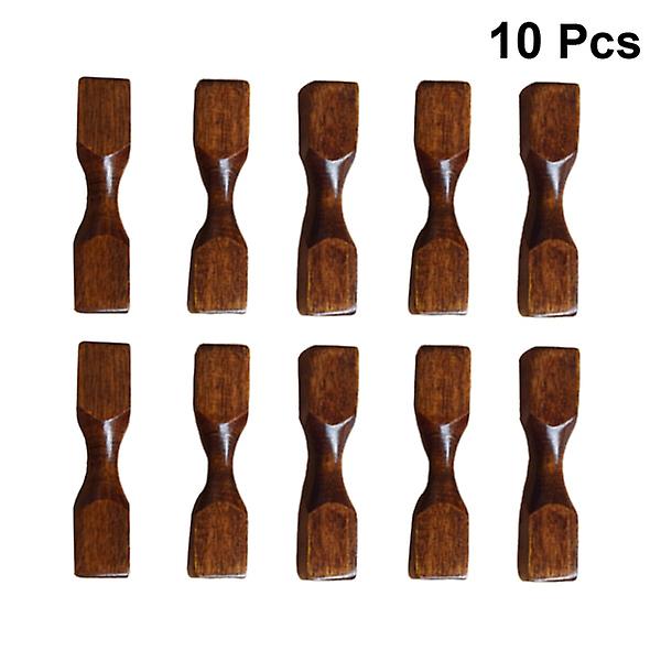 10 stk Japansk Stil Kreativ Hantelformet Træ Spisepinde Hvile Stativ Til Hjem (brun)10stk6X1. 10pcs 6X1.5CM