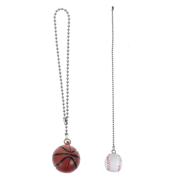 2pcs Fan Pull Chain Pendant Extension Basketball Baseball Fan Beaded Pull Chains3.5X3.5X36CM