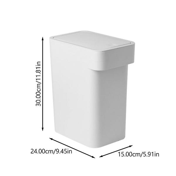 Trykk-type søppelbøtte Slitesterk støvbinn Kjøkkenstøvbøtte Bad søppelbøtte Grå 24X15X30CM Grey 24X15X30CM