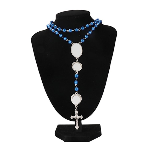 Rosary Halskæde Ornamenter Vedhæng Legering Varmeoverførsel Til DIY Id Navneskilte Grøn