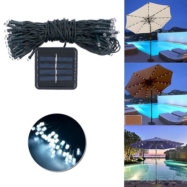 72 LED Lysstripe Utendørs LED Lysstreng Parasollys Lysstripe Lampe Solcelleparasollys M