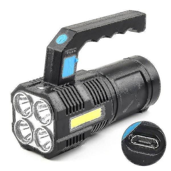 Højeffekts Lommelygte USB Genopladelig Søgelys Udendørs Vandafvisende Bærbar LED Lampe