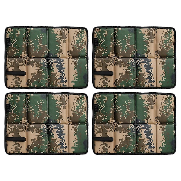 4 stk. Multifunktionel Pude Foldbar Sædepude Udendørs Camping Pude Camouflage 39X30X1cm Camouflage 39X30X1cm