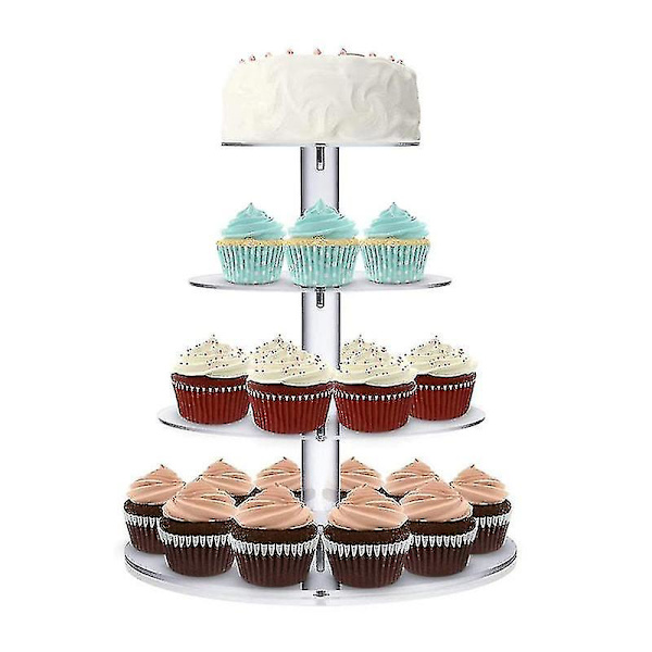 Tårtställ, Cupcakeställ Runda Akryl Matdisplayställ Fyra Våningar Four Floors