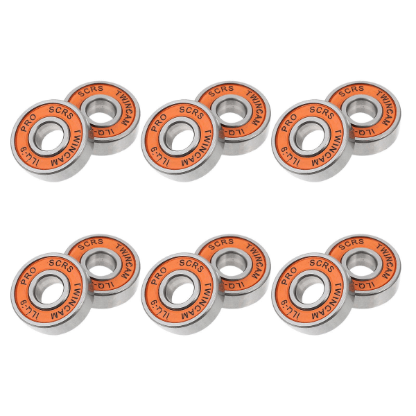 12 kpl Nopeaa Luistinta Lautailu Rullaluistelu Inline-Laakerit Lautailu Tarvikkeet Oranssit 2.2X2.2CM Orange 2.2X2.2CM