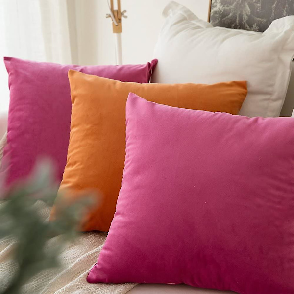 Set med 2 Dekorativa Sammetskuddfodral Soffa Kuddfodral Super Mjukt Mjuk Dekoration Hem Vardagsrum Sovrum För Soffa 2-pack 30x30cm Lila