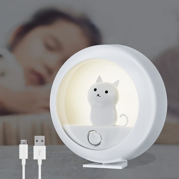 Led nattlampa för barn - USB uppladdningsbar nattlampa för barn, bärbar nattlampa för baby med rörelsesensor och 3 lägen (auto/på/av) för sovrum, baby, Li