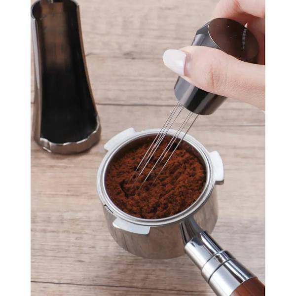 Espresso-sekoitusväline Baristalle, 8 Neulaa Espresso Kahvisekoitusväline Jalustalla Espresso Jakelutyökalu (Musta)