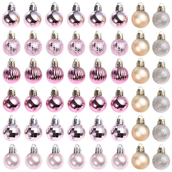 99 kpl Joulukuusen Ripustuskoristeita Joulupallosetti Näkymän Asettelu Tarvikkeet Vaaleanpunainen 3x3cm Pink 3x3cm