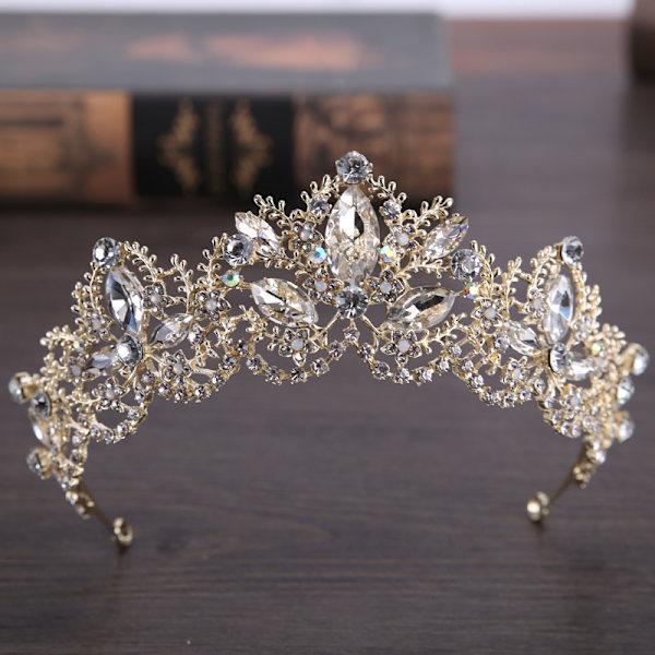 Falsk Pärlblomsterkrona Huvudband Barock Kristall Silverfärgad (1 st)