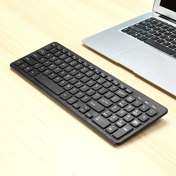 Bærbart datamaskintastatur 2,4 GHz 69 taster trådløst kontortastatur_xrzi black English